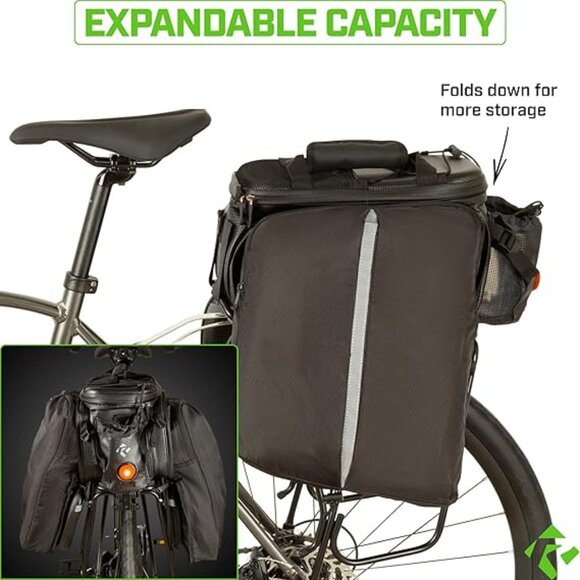 NWT! Revere Waterproof Rigid-Shell Bike Bag w/Side Panniers and Shoulder Strap - Picture 2 of 16